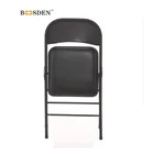 Chair Practical Stable Hotel Iron Foldable Synthetic Leather Padded Chair BSD-10023
