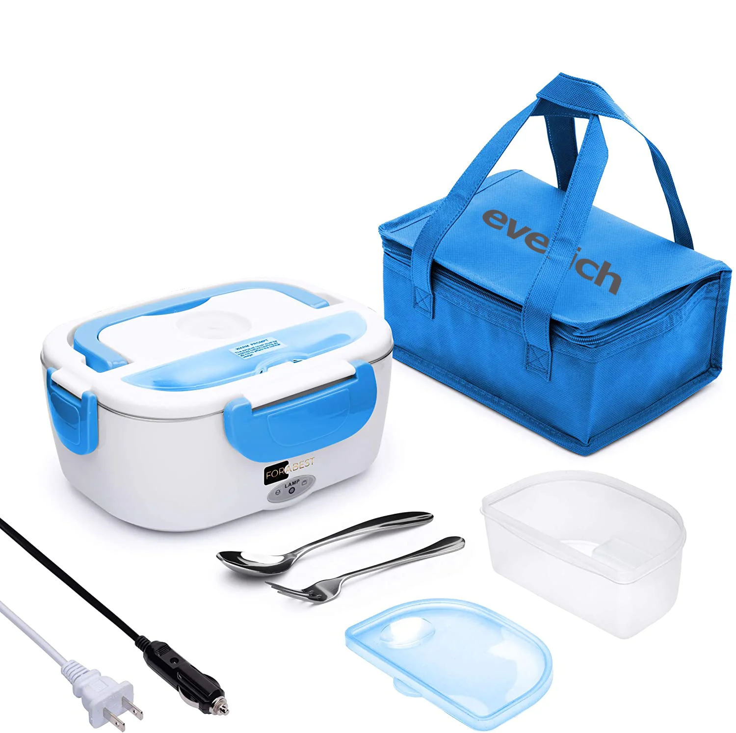Portable 1.5L Car Hot Lunchbox Electric Blue Lunch Box Container Food Heater 