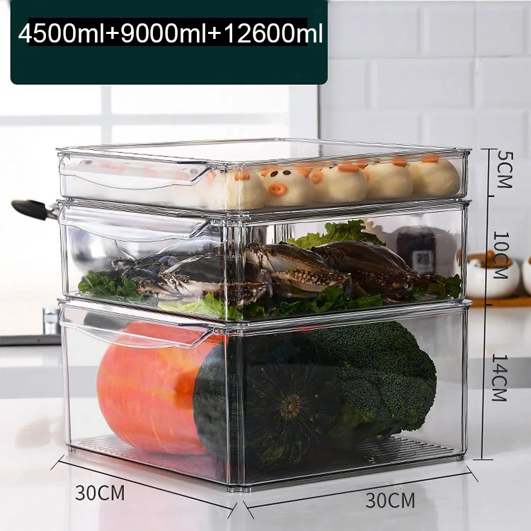 12.6L Clear Vacuum Seal Food Storage Containers for Kitchen Space Saver Organization