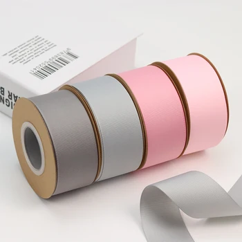 China factory wholesale custom gross grain 3-100mm 196 solid color 25mm brand grosgrain ribbon by the rolls
