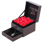 Flower 2021 Hot Selling Lipstick Necklace Rose Soap Flower Valentine Gift Box With Cards Birthday Day Mother's Day Gifts