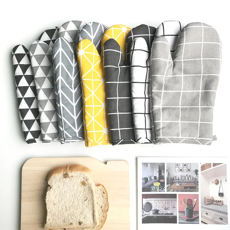 OEM & ODM Non-Slip BBQ Gloves Customized Oven Mitts Recycled Cotton Gloves for Cooking Baking Grilling Wholesale details