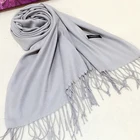 Pashmina Long Wholesale Fashion Solid Color Pashmina Cashmere Long Scarf With Tassel