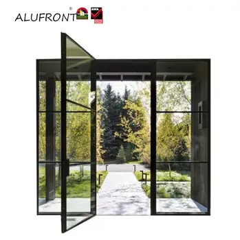 Alufront NFRC Exterior Aluminium Patio French Doors Hinged Swing Aluminum Casement Glass Door