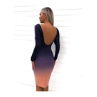 Evening 2020 Summer New Sexy Backless Tight-fitting Long-sleeved Dress Knee-length Evening Dress