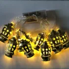 String Lights Led Muslim Eid Decoration Ramadan String Lights Metal Gold Stars Moon Castle Palace Luces Led For Ramdan