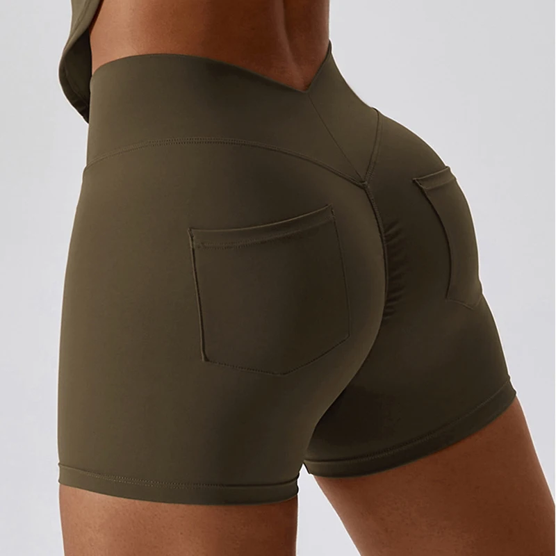New Style Fitness Wear Roupa Conjuntos De Para Mujer Shorts Yoga Tights Buttery Soft Activewear V Back Scrunch Butt Shorts