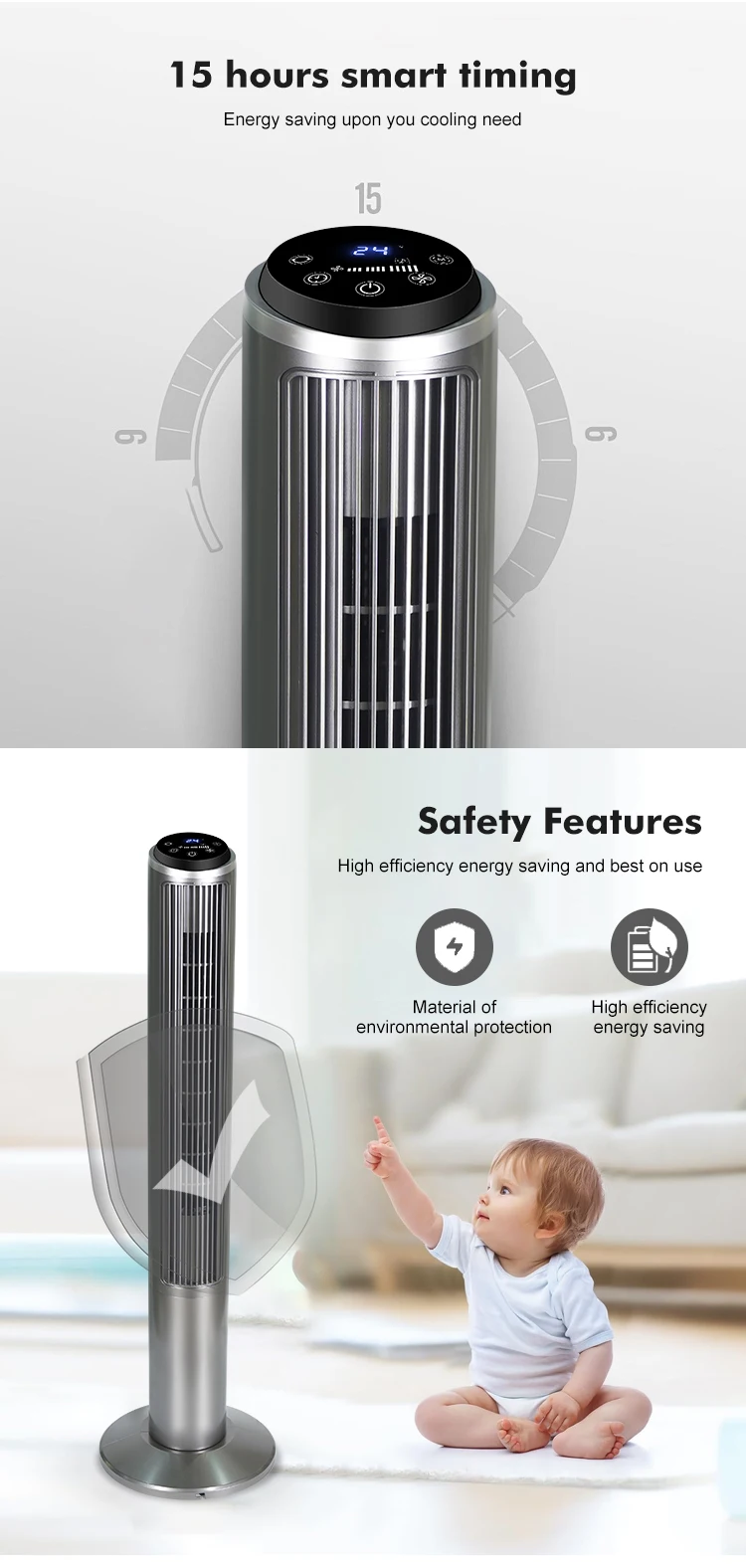 Tower Fan, 40-inch, 50, Plastic - detail 12