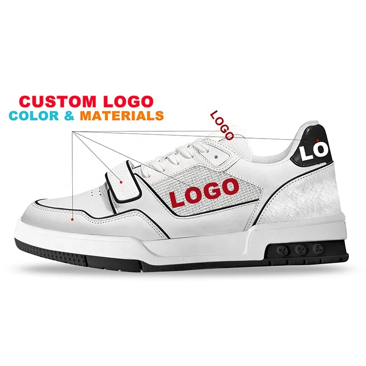 Custom Own Logo Designer Luxury Tennis Factory White Calf Leather Vintage Basketball Sport Casual Trainer Sneaker Shoes For Men