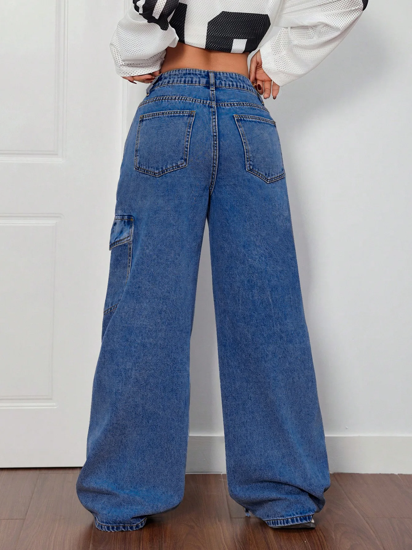 American Style Bow Tie Overalls Denim Jeans Women's Casual Summer Straight-leg Plus-size Women's Trousers factory