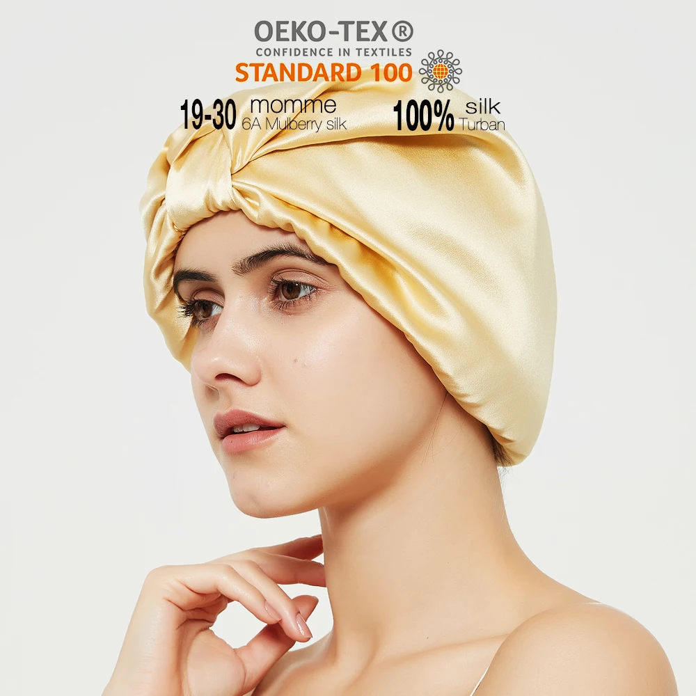 100% Mulberry Silk Sleep bonnet for Women Hair Care Pure Silk pillow case and bonnet set