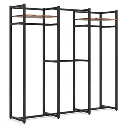 Tribesigns Heavy Duty Clothes Rack Large Metal Closet Organizer with Shelves and Hanging Rod for Hallway Bedroom