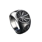 Latest Ring Jewelry Latest Design Vintage Hemp Leaf Ring Charm Men Jewelry Accessories Stainless Steel Ring