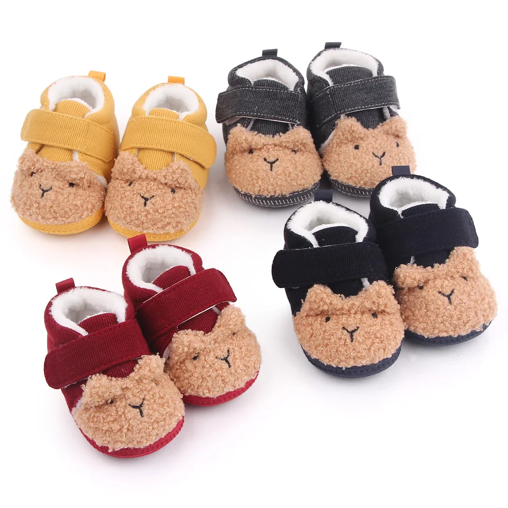 Winter Warm Teddy Fluffy Cute Cartoon Animal Baby Comfortable Soft Soled Toddler Shoes supplier
