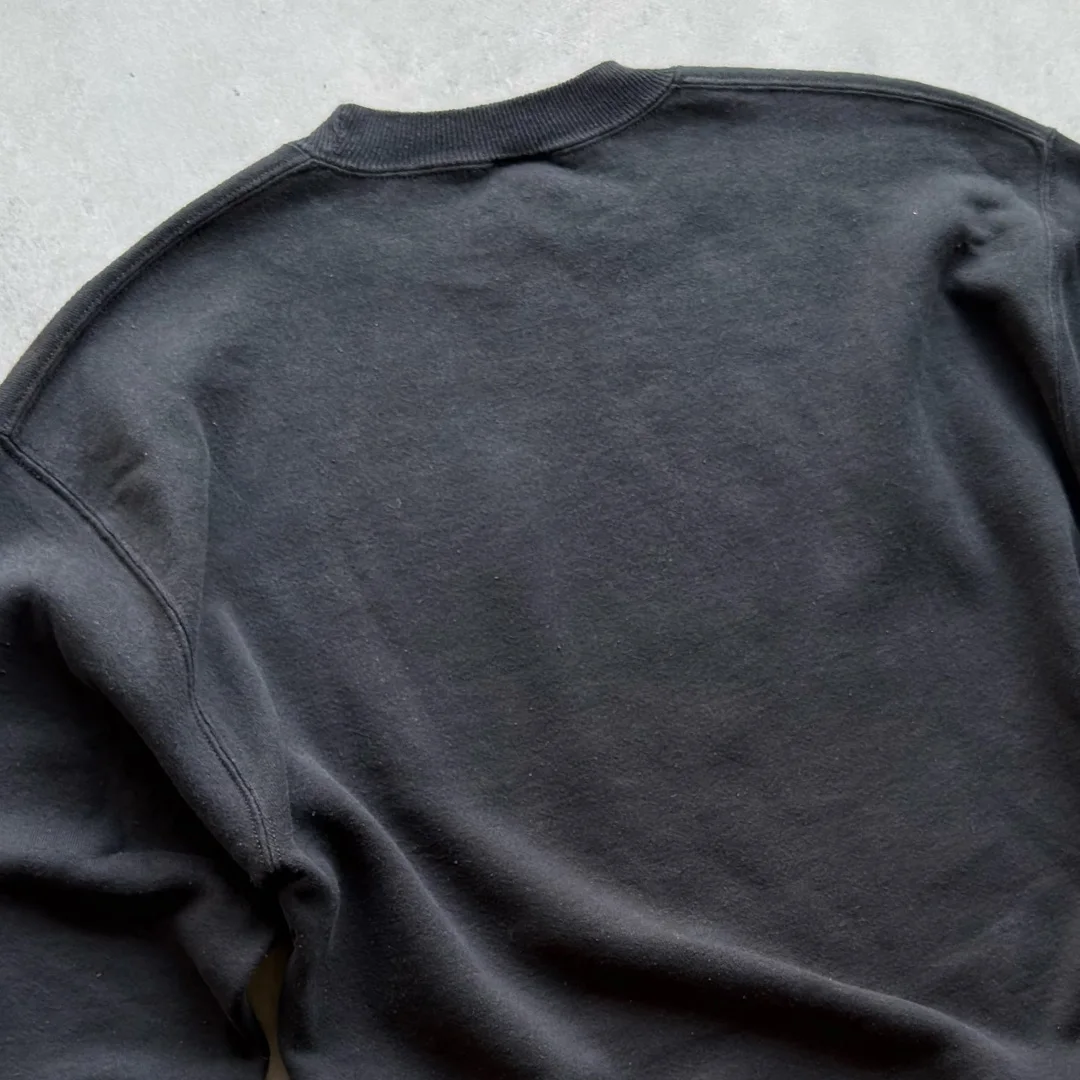 product vintage washed heavyweight crewneck distressed screen print drop shoulder premium cotton men sweatshirt odm private label-2