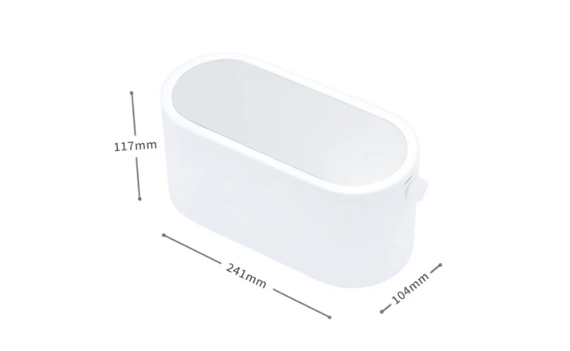 Portable LED Makeup Mirror with Plastic Cosmetic Organizer Storage Box for Jewelry Use