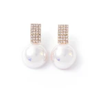 Earrings Large Earing Fashion Wedding Party Jewelry Hoop Earrings For Women Large Pearl Zircon Crystal Earing