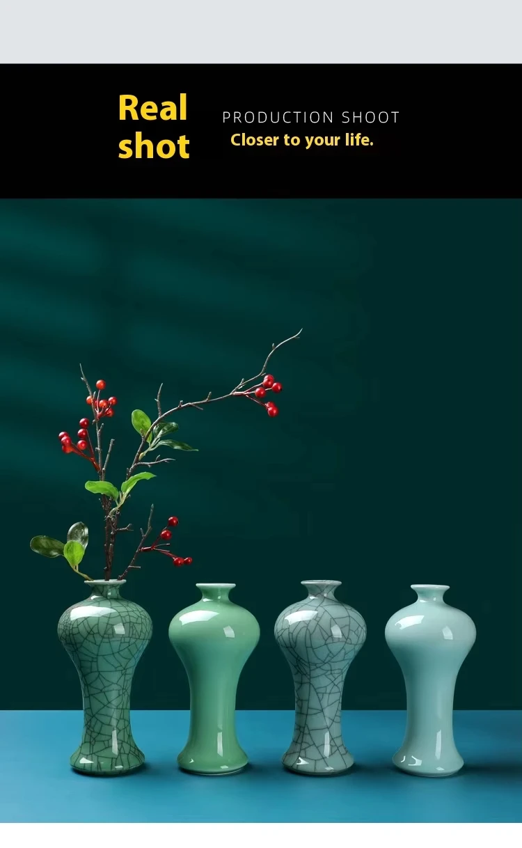 product celadon little beauty drunk elegant hydroponic ceramic flower vessel handicraft ornament for home decoration479-11