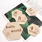 Wood Personalised Baby Milestone Cards Any Name Month Year Cards For Baby Shower