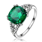 Gemstone Silver Elegance Graceful Beauty Classic Gemstone Emerald Rings Wholesale Silver Jewelry Sterling Silver Ring