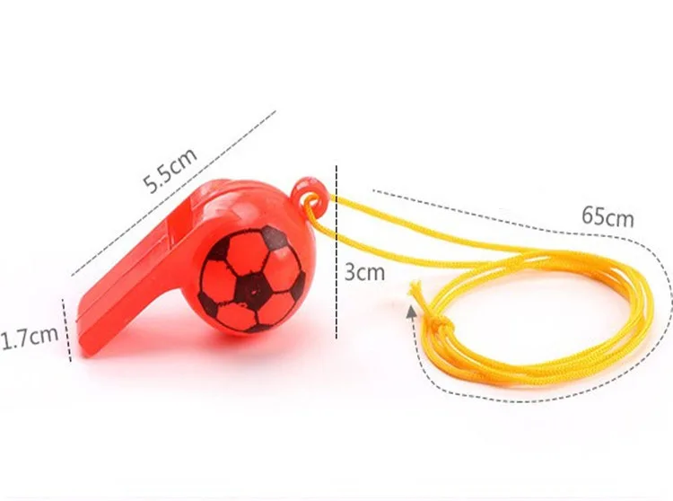 Plastic Whistles with Lanyard Soccer Pattern for  Sports Training School Camping Soccer Party Favors Plastic Whistles