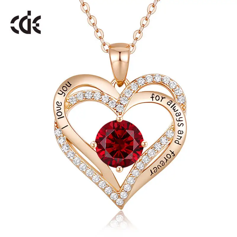 CDE Silver Fine Jewelry Original Design 925 Sterling Silver Necklace For Women Pendant Rose Gold Plated Heart Necklace Silver