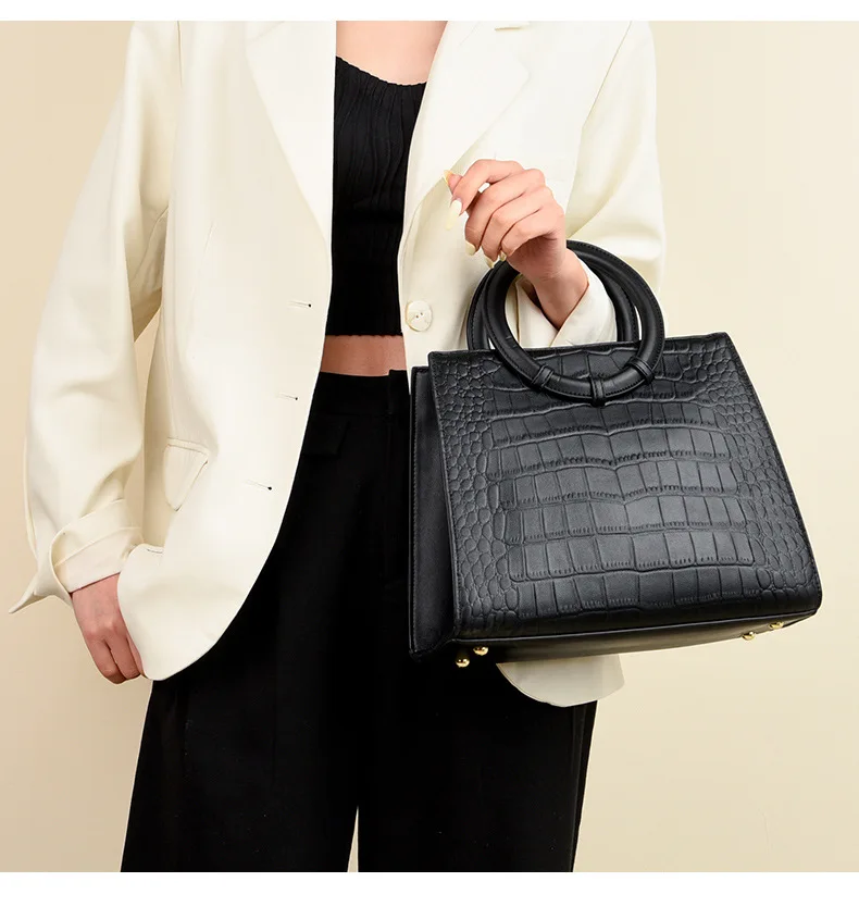 High Quality Alligator Pattern Crossbody Bag for Women Trend Shopping Shoulder Bag New Fashion Solid Color Ladies Handbags