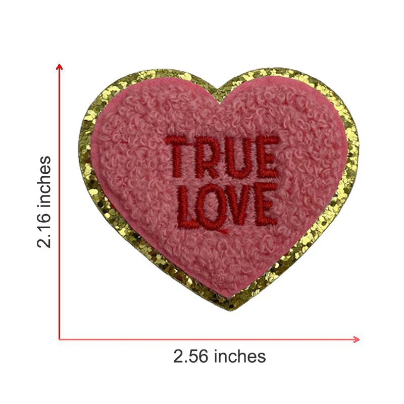 Custom Valentine Day Chenille Patches Be Mine Glitter Patch Decoration