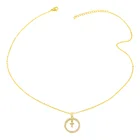 Cross Customized Wholesale Jewelry Necklace Luxury 18K Zircon Gold Plated Cross Moon Pendant Necklace For Women Jewelry