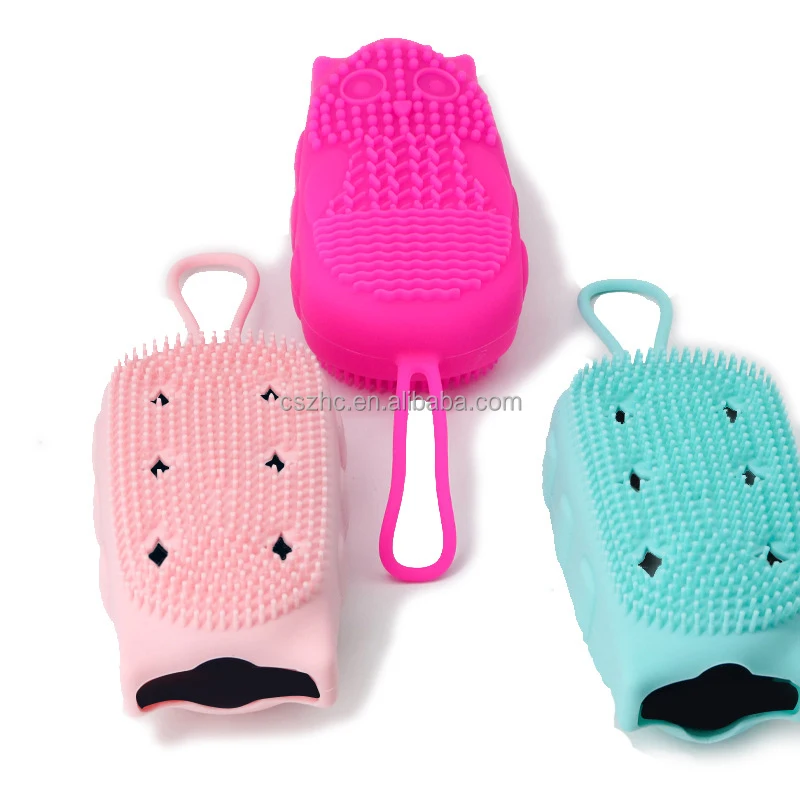 Durable Soft Easy to Clean Massage Scrubber Silicone Back Bath Shower Wash Body Brush