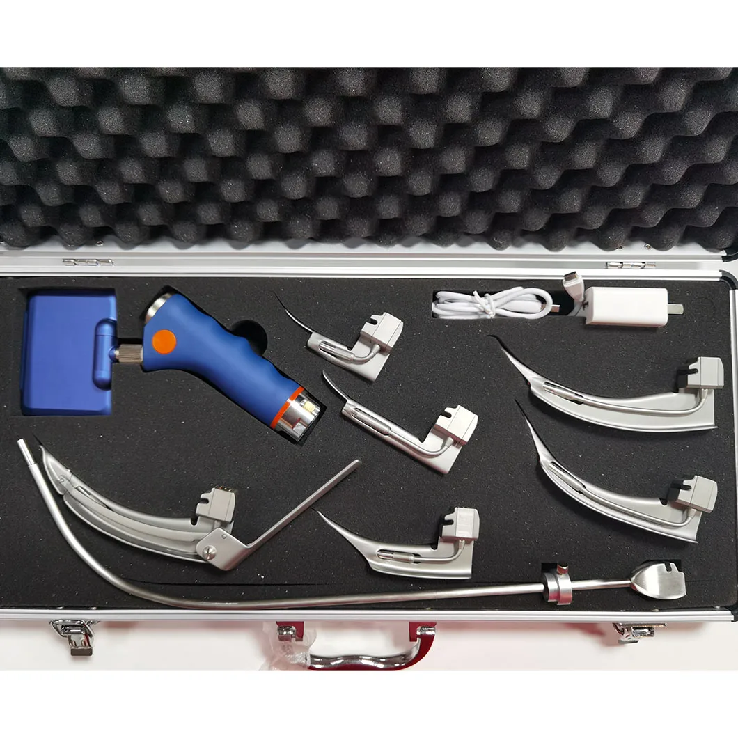 Hospital Medical 3inch Touch Screen Portable Fiberoptic Reusable Video Laryngoscope manufacture