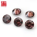 Gems Shape Round Wuzhou YINZHENG GEMS Wholesale Shape Round Cut Color Brown Cz Coffee Cz Gemstone
