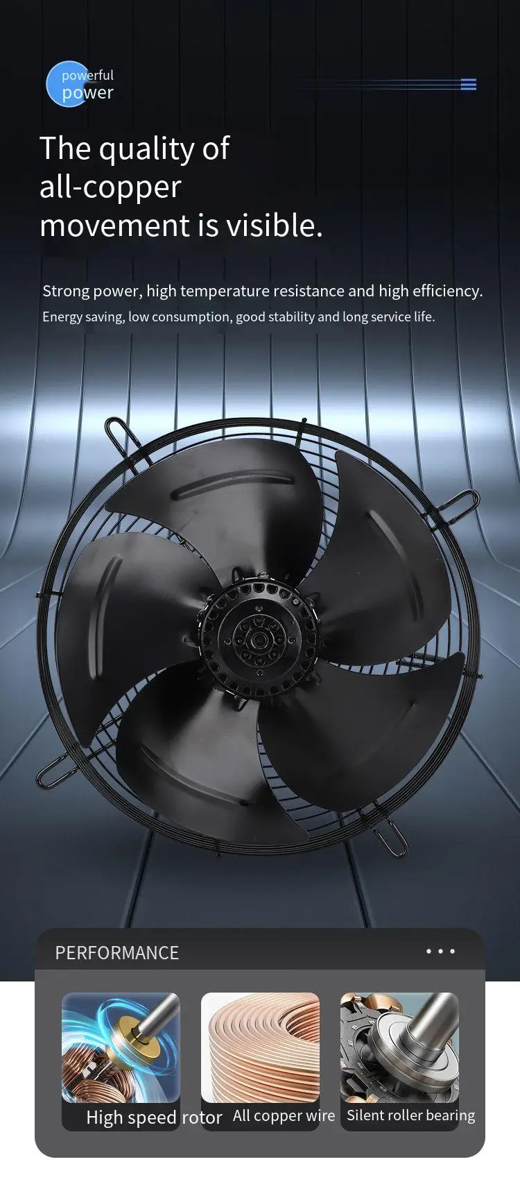 Axial Flow Fan, YWF4E-350, 350mm - detail 6