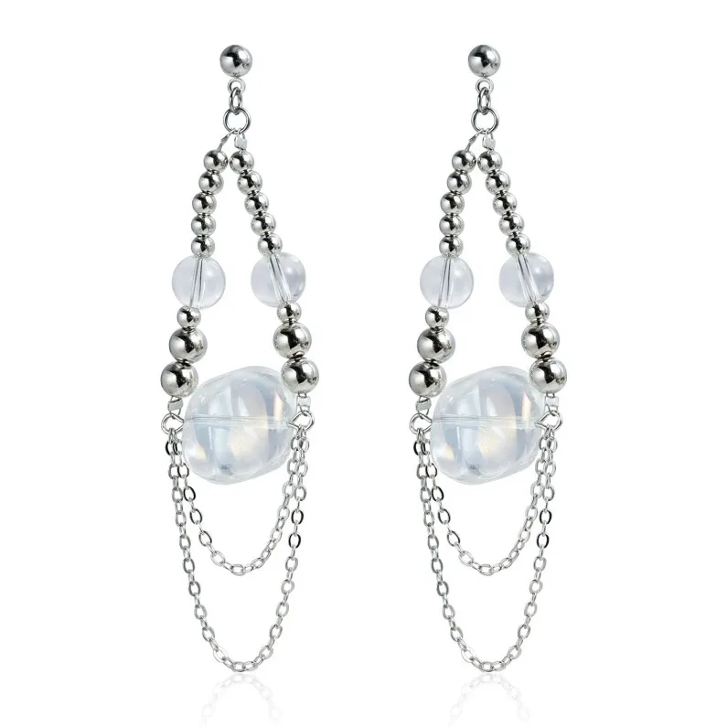 New Design Waterproof 925 Silver Earring Pearl Flower Drop Hoop Pendant Earrings for Girl