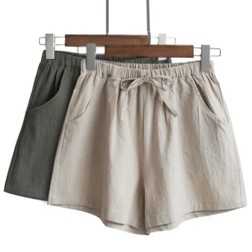 Solid Colors Women Causal Linen Cotton 