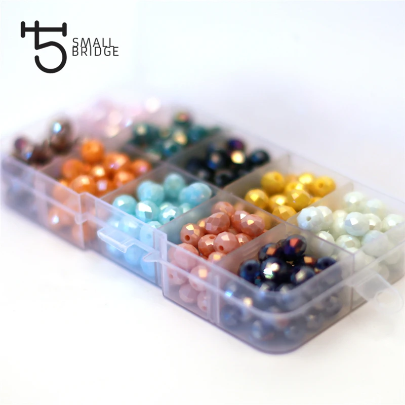 product amazon colorful glass crystal rondelle beads kit for jewelry making diy necklace beads diy jewelry mix loose spacer beads set-32