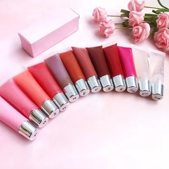 Beauty 12 color secy lipstick transparent glitter lipgoss make your lips to fuller