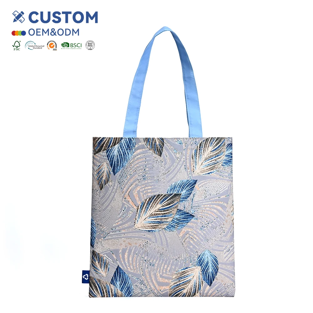 Wholesale Eco-Friendly RPET Linen Cosmetic Bag Customized Logo Waterproof Recyclable Shopping Bags supplier