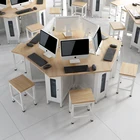 Computer Simple Hexagon Computer Table For Modern Training Experiment
