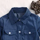 Clothing Sets Denim Set Girls Clothing Sets Summer Denim Tops+leopard Culotte Skirt Outfits Children Girl Clothing Set