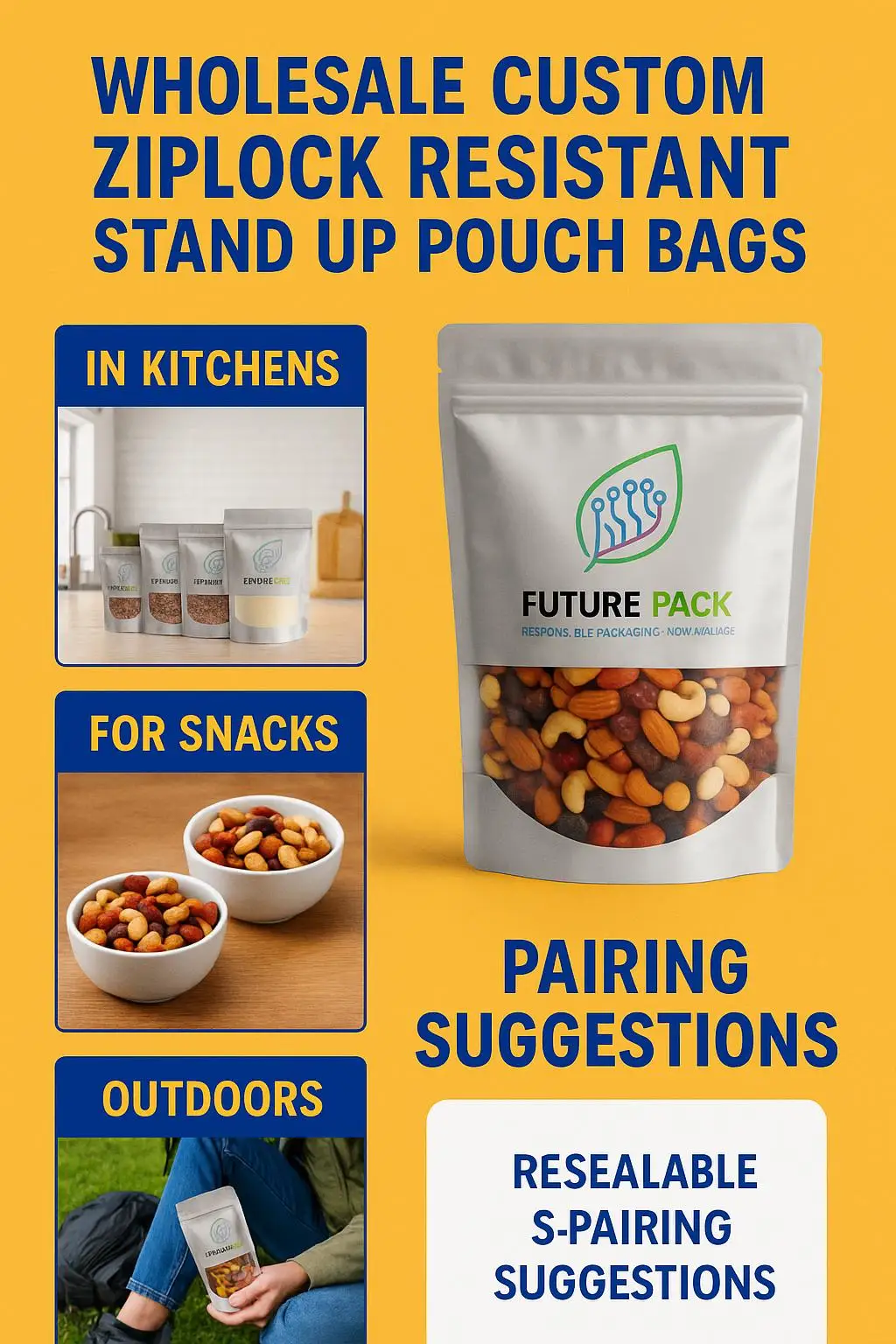 Custom Printed Food-Grade Child-Resistant Stand-Up Pouch for Gummy and Edible Packaging - detail 10