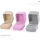 Jewelry Custom Logo Round Corner Jewelry Earring Ring Necklace Box Multicolor Soft Velvet Jewelry Set Box For Wedding