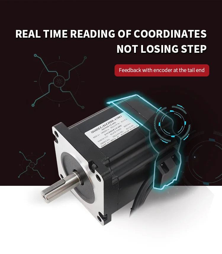 product hanpose high quality nema34 motor 2 phase 18 6a nema 34 hybrid closed loop stepper motor 86eh80-4