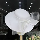 Hats Church Euro-America Elegant Brief Big Bow Bridal Hats Wedding Party Women Church Hats