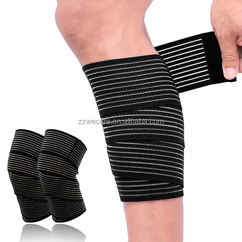 Extra Long Elastic Knee Brace Compression Bandage Brace Support for Cross Training Gym Workout Weightlifting Fitness Powerlifting