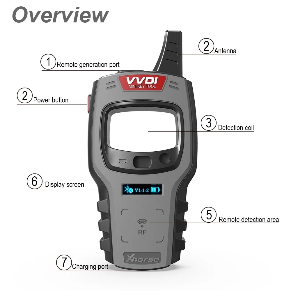 Xhorse VVDI Mini Key Tool Remote Key Programmer No 96bit 48-Clone Function Support IOS and Android Global Version