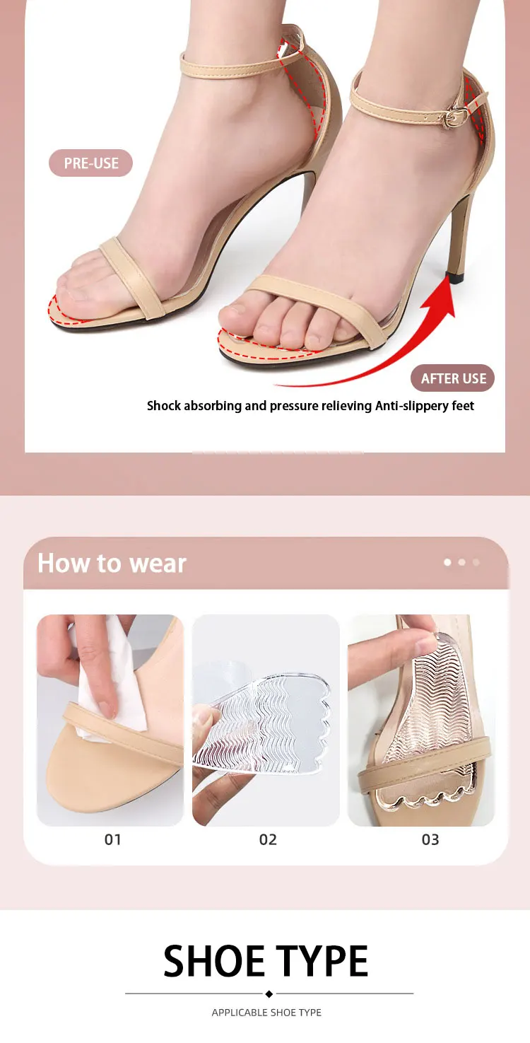 Five Toe Gel Forefoot Pads High Heel Arch Support Cushions Five Toe Gel Forefoot Pads High Heel Arch Support Cushions