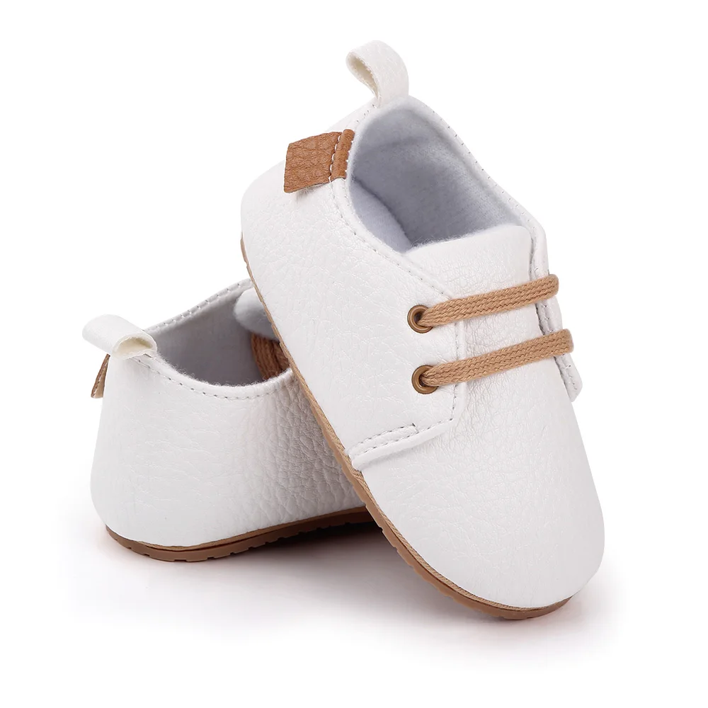 Casual Baby Boys Non-slip TPR Sole Newborn Toddler Lace Shoes Infant Dress Boys Shoes factory