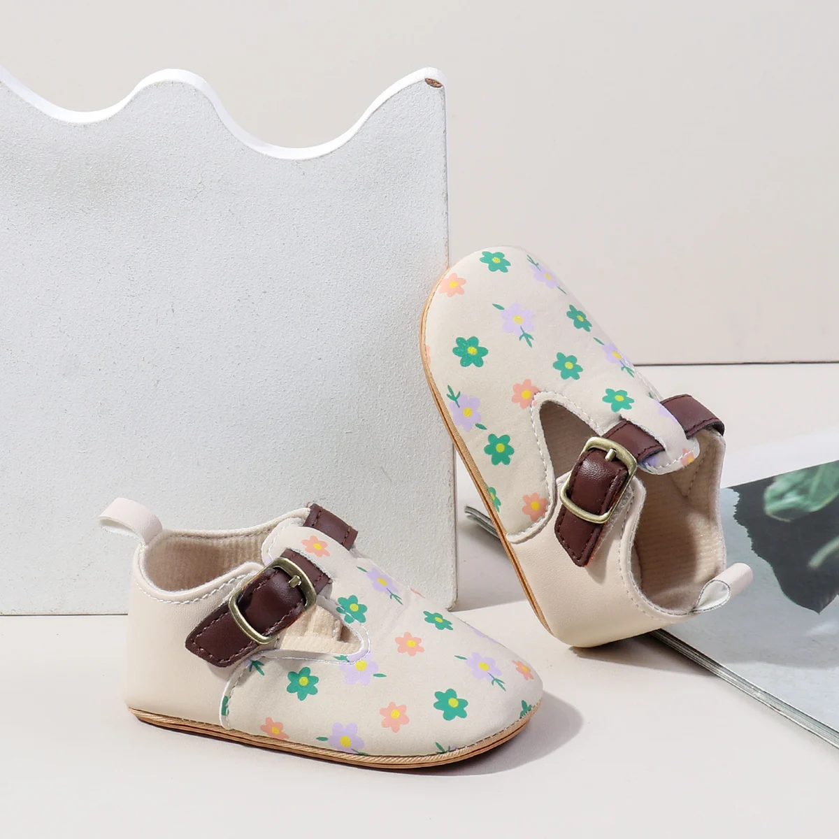 Hot Selling Anti-slip Pu Leather Princess Baby Toddler Girl Shoes manufacture
