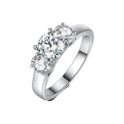 Setting Women Personalized Jewelry Collecting Round Cut Claw Setting Sterling Silver Women Rings